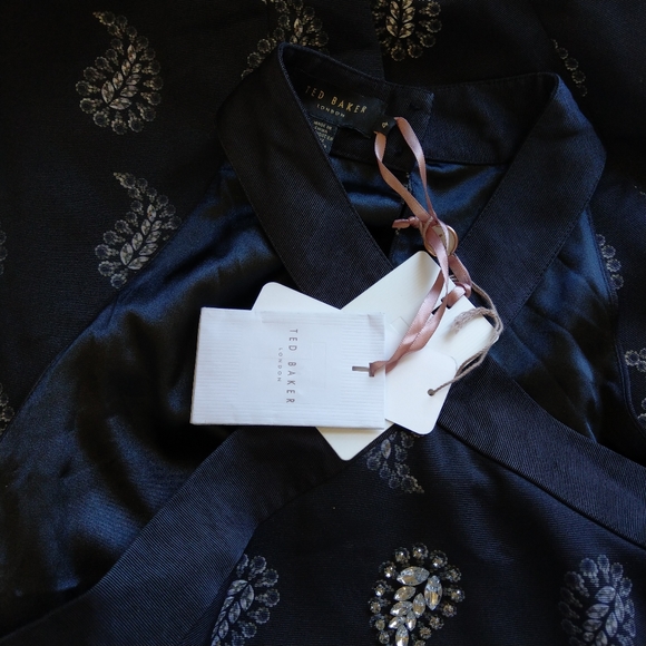 🍒NWT🍒 TED BAKER EMBELLISHED PAISLEY DRESS - Picture 12 of 12